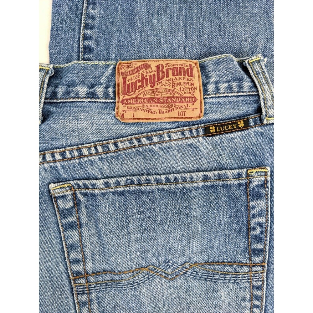 Lucky Brand H212 Classic Fit Men's Blue Jeans 38 Regular Inseam 30 Medium Wash - Picture 4 of 6
